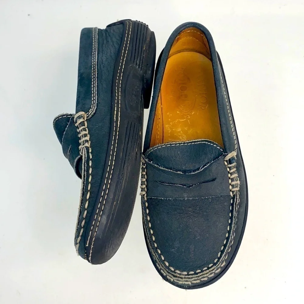 Tod’s Sz 28 Kids Suede Slip On Moccasins Loafers